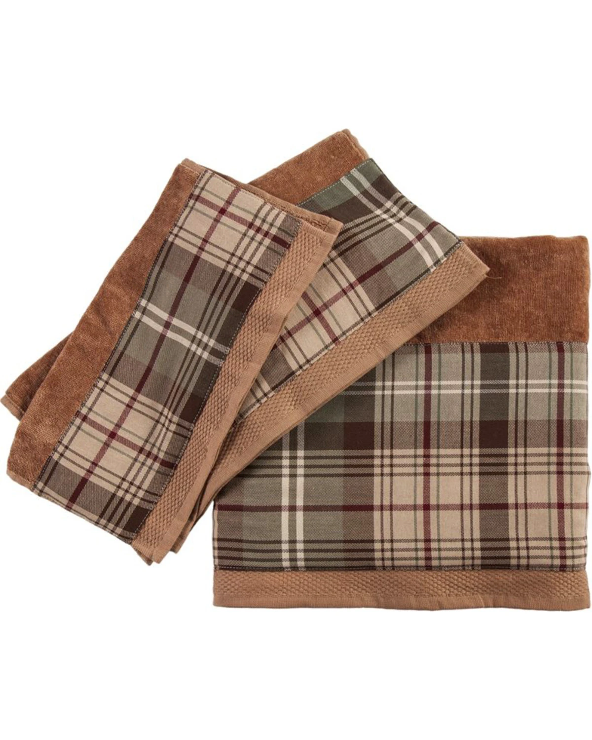 HiEnd Accents Forest Pines Plaid Mocha Towel Set 1 HiEnd Accents Forest Pines Plaid Mocha Towel Set