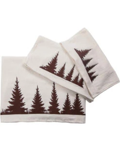 HiEnd Accents 3-Piece Cream Towel Set With Embroidered Clearwater Pines