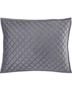 HiEnd Accents King Gray Diamond Quilted Shams