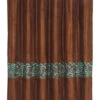 HiEnd Accents Brown Wyatt Scroll Shower Curtain