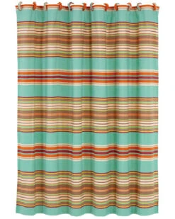 HiEnd Accents Turquoise Serape Shower Curtain