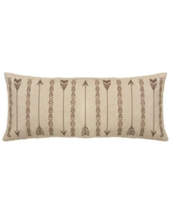 HiEnd Accents Long Rectangles And Arrows Burlap Pillow