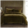 HiEnd Accents Green Stella Faux Silk & Velvet Super King 3-Piece Duvet Cover Set