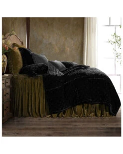 HiEnd Accents Green Stella Faux Silk & Velvet Queen 3-Piece Bedspread Set
