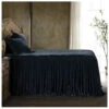HiEnd Accents Midnight Blue Stella Faux Silk & Velvet Queen 3-Piece Bedspread Set