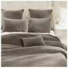 HiEnd Accents Taupe Stonewashed Cotton & Velvet 3-Piece Full/Queen Quilt Set
