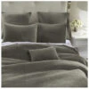 HiEnd Accents Gray Stonewashed Cotton & Velvet 3-Piece King Quilt Set
