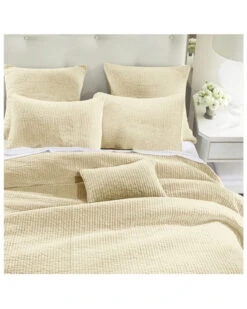 HiEnd Accents Light Tan Stonewashed Cotton & Velvet 3-Piece King Quilt Set