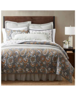 HiEnd Accents Gray Abbie Western Paisley Reversible 2-Piece King Quilt Set
