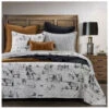 HiEnd Accents Black Ranch Life Western Toile Reversible 2-Piece Twin Quilt Set