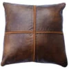 HiEnd Accents Brighton Faux Leather Cross Stitched Accent Pillow