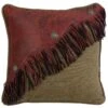 HiEnd Accents San Angelo Red Leather Fringe Pillow