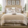 HiEnd Accents Cream Newport Duvet Cover Set - Queen
