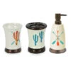 Bohemian Cactus 3-Piece Bathroom Accessory Set