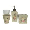Desert Skull Rose Floral 3-Piece Bath Countertop Accessory Set