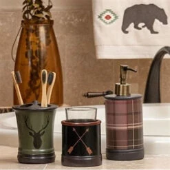 Aztec Bear 3-Piece Bath Countertop Accessory Set 5 Aztec Bear 3-Piece Bath Countertop Accessory Set -HiEnd Accents BA1917 2 lg
