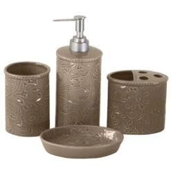 4-Piece Savannah Bathroom Set - Taupe
