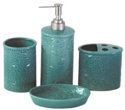 4-Piece Savannah Bathroom Set - Turquoise