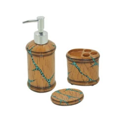 Turquoise Inlay 3-Piece Bathroom Set