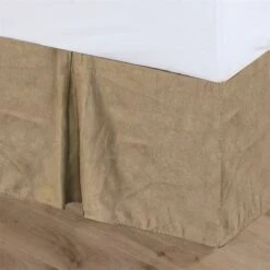 Faux Suede Bedskirt - Tan