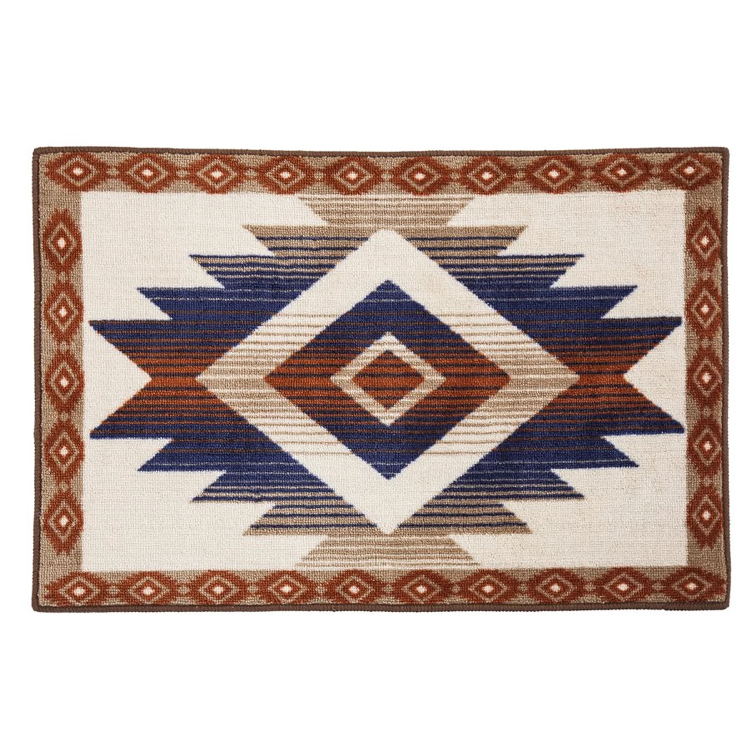 Aztec Blue & Terra Cotta Kitchen/Bath Rug 1 Aztec Blue & Terra Cotta Kitchen/Bath Rug