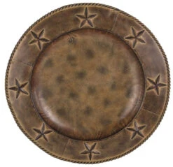 4-Piece Round Rustic Barn Star Iron Tray