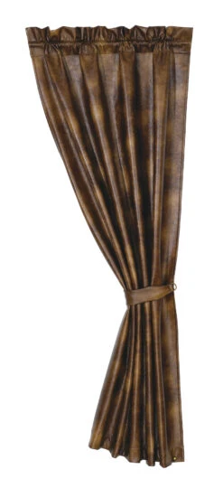 Rustic Faux Leather Curtain Panel