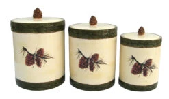 3-Piece Pine Cone Canister Set