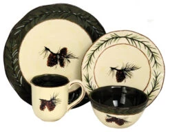 16-Piece Pine Cone Dinnerware Set