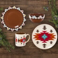 Del Sol 16 PC Southwestern Ceramic Dinnerware Set