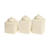 Savannah Stoneware 3-Piece Canister Set - Cream