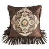 Jacquard Square Pillow W/Fringe