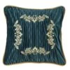 Ruched Velvet Pillow W/Embroidery