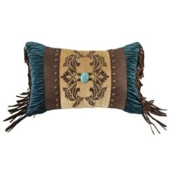 Ruched Velvet Oblong Pillow W/Studs