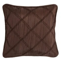 Ruched Brown Taffeta Pillow