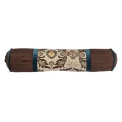 Ruched Taffeta/Jaquard Bolster Pillow