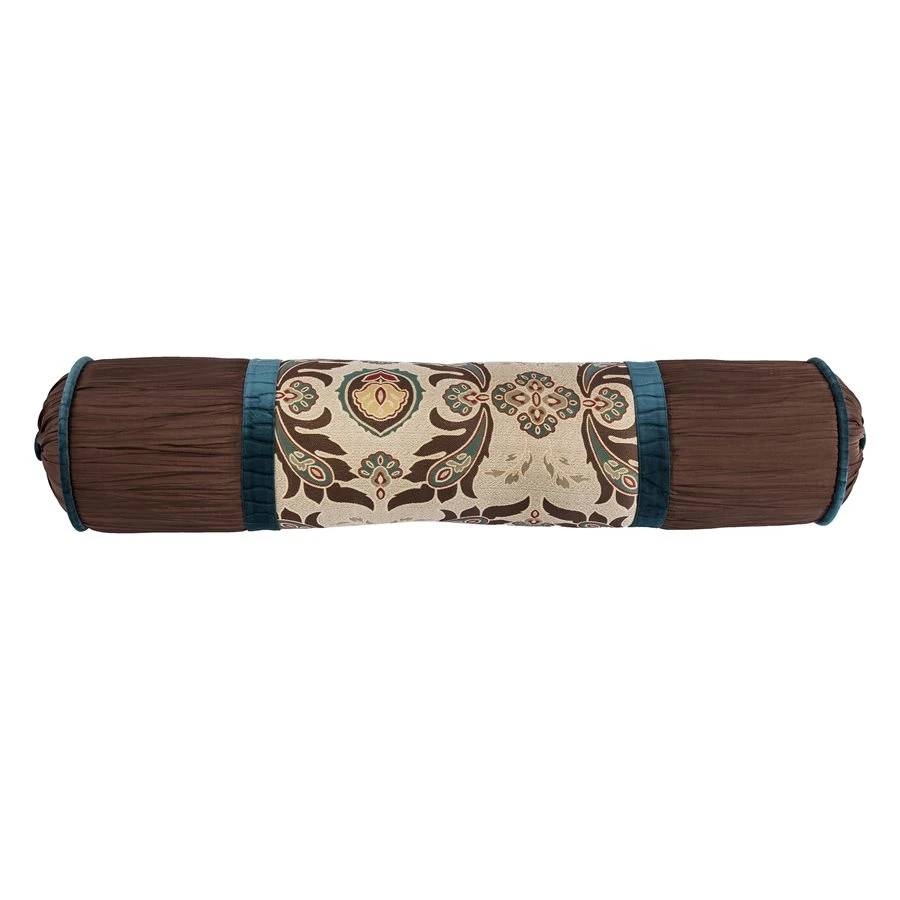 Ruched Taffeta/Jaquard Bolster Pillow 1 Ruched Taffeta/Jaquard Bolster Pillow