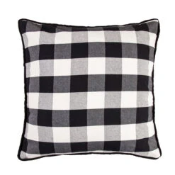 Camille Buffalo Check Euro Sham - Black & Natural