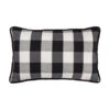 Camille Buffalo Check Lumbar Pillow - Black & Natural