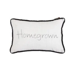 Homegrown Embroidery Lumbar Pillow