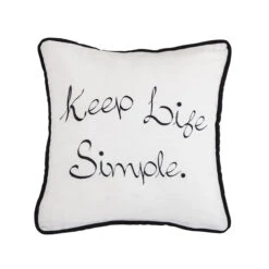 Keep Life Simple Embroidery Throw Pillow
