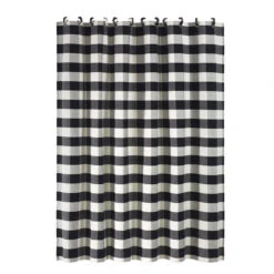 Camille Black Buffalo Check Shower Curtain