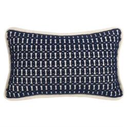 Prescott Rope Embroidery Pillow - Navy