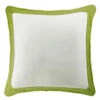 Capri Chartreuse Framed White Linen Euro Sham