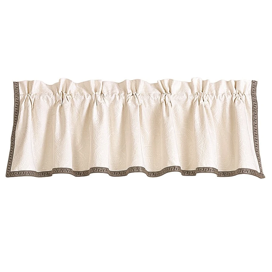 Augusta Matelassé Valance W/Greek Key Trim 1 Augusta Matelassé Valance W/Greek Key Trim