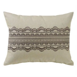 Scallop Lace Design Pillow - Tan
