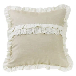 Ruffle Accent Pillow - Tan