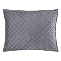 Velvet Diamond Quilted Pillow Shams - 6 Colors -HiEnd Accents FB6300PS GR lg