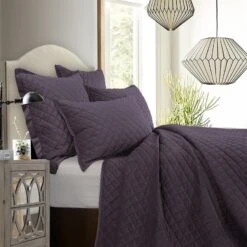 Velvet Diamond Quilt - 6 Colors -HiEnd Accents FB6300 Lifestyle Amethyst lg