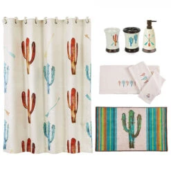 Cactus 8-Piece Bathroom Accessory And Towel Set -HiEnd Accents LF1756B2 2 lg